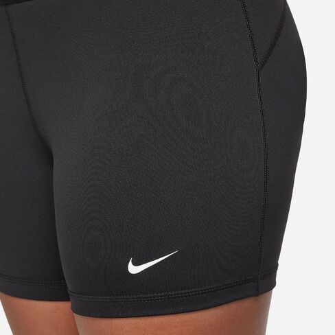 Nike Pro Dri-FIT Big Kids' (Girls') Shorts (Extended Size) (Black/White, DM8439-010) in Saudi Arabia