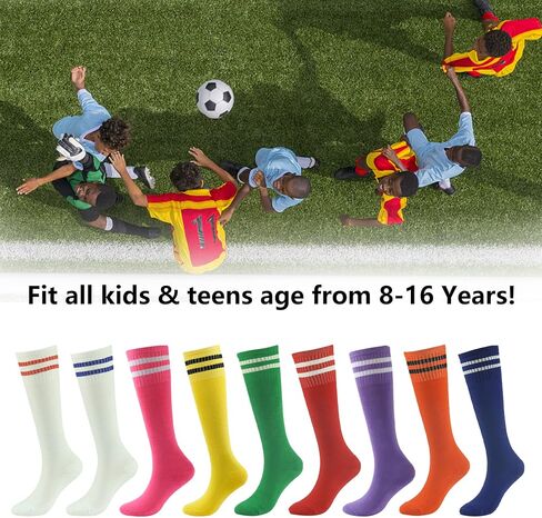 Soccer Socks Youth Kids Long Tube Football Baseball Socks Cushioned Team Socks 2/6 Pack in Saudi Arabia