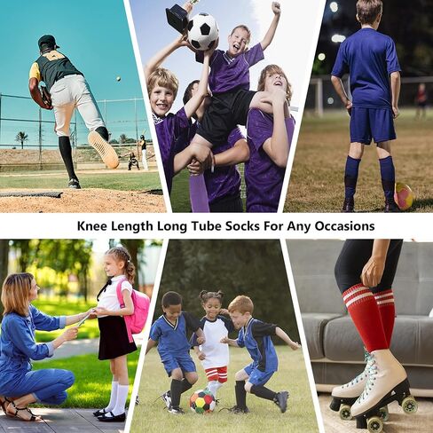 Soccer Socks Youth Kids Long Tube Football Baseball Socks Cushioned Team Socks 2/6 Pack in Saudi Arabia