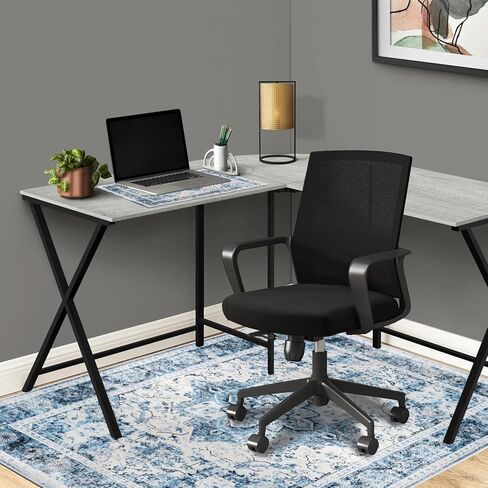 Office Chair Mat for Hardwood/Tile Floor,Computer Gaming Chair Mat with Mouse Pad.Under Desk Rug Protector for Rolling Chair,Low Pile Carpet Floor Mat-No Divot/Anti-Slip/Easy Clean-60 x48/Light Blue in Kuwait