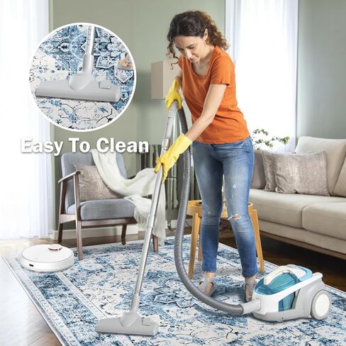 Office Chair Mat for Hardwood/Tile Floor,Computer Gaming Chair Mat with Mouse Pad.Under Desk Rug Protector for Rolling Chair,Low Pile Carpet Floor Mat-No Divot/Anti-Slip/Easy Clean-60 x48/Light Blue in Kuwait