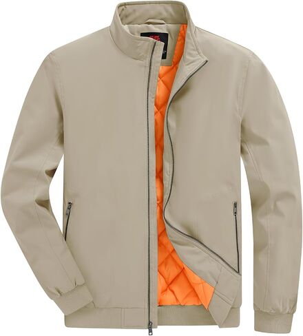 BGOWATU Men's Jacket Insulated Fall Winter jacket Zip Up Windproof Quilted Bomber Jackets Casual Warm Padded Coats in Saudi Arabia