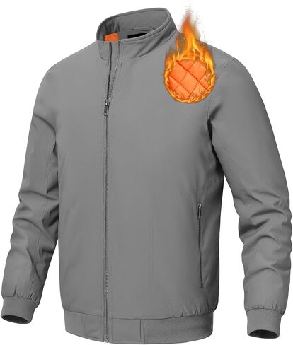 BGOWATU Men's Jacket Insulated Fall Winter jacket Zip Up Windproof Quilted Bomber Jackets Casual Warm Padded Coats in Saudi Arabia