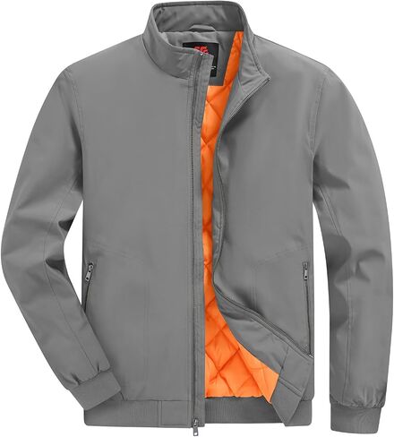 BGOWATU Men's Jacket Insulated Fall Winter jacket Zip Up Windproof Quilted Bomber Jackets Casual Warm Padded Coats in Saudi Arabia