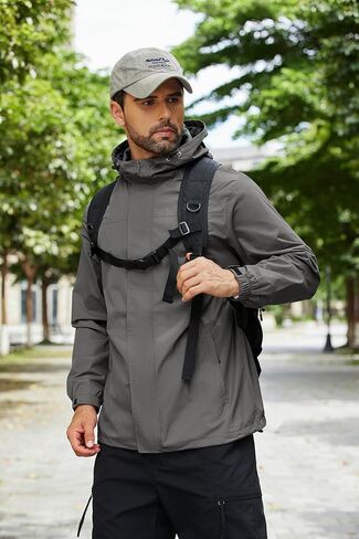 COOFANDY Men's Rain Jacket Waterproof With Hood Lightweight Packable Raincoat Windbreaker For Cycling Golf Travel Fishing in Saudi Arabia