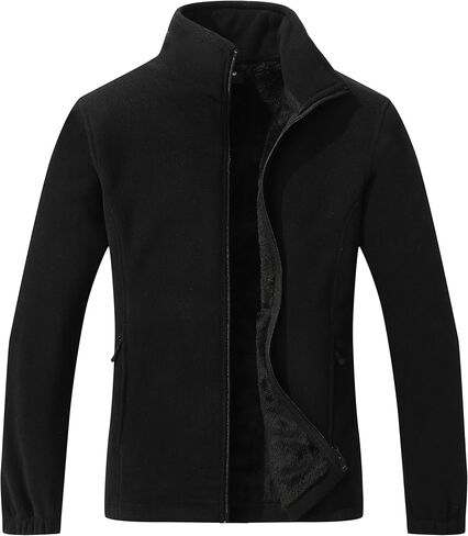 GIMECEN Women's Full Zip Polar Soft Fleece Jacket Warm Winter Coat With Zipper Pockets Long Sleeve Thickened Outerwear in Kuwait
