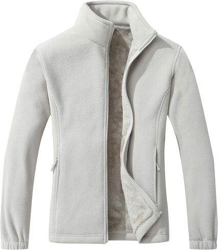 GIMECEN Women's Full Zip Polar Soft Fleece Jacket Warm Winter Coat With Zipper Pockets Long Sleeve Thickened Outerwear in Kuwait