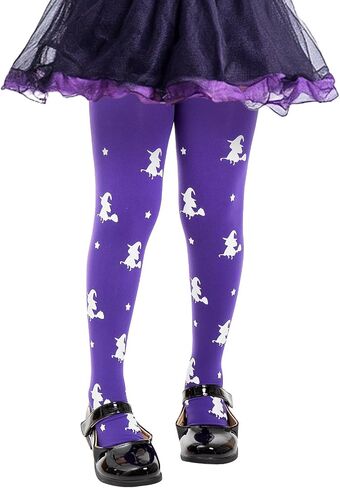 MANZI Girls Halloween Tights Toddler Witch Ghost Spiderweb Patterned Stockings Kids Footed High Waist Pantyhose in Saudi Arabia