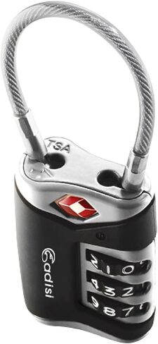 ADISI TSA Keyless Luggage Lock of Secure Privacy with Resettable Heavy Duty Zippers, Zinc and Alloy Made in Saudi Arabia