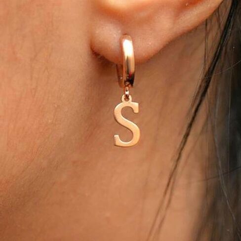 Initial Hoop Earrings for Women A-Z 26 Letter Hoop Earrings Small Gold Hoop Earrings Initial Dangle Earrings Gold Earrings Jewelry Gifts in Kuwait