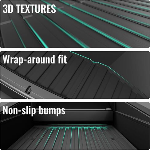 Trunk Bed Mat for Tesla Cybertruck Accessories - with Truck Bed Mat & Lower Storage Mat & Rear Frunk Mat - All Weather Anti-Slip Waterproof Pickup Cargo Liner - Plastics in Saudi Arabia