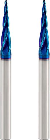 لقم توجيه CNC 1/4 عرقوب لولبية كروية أنف 2D و3D لقم نحت 5.4 درجة زاوية مدببة طرف كروي R0.8 1/4 "عرقوب 3" OVL لنقش نحت الخشب in Kuwait