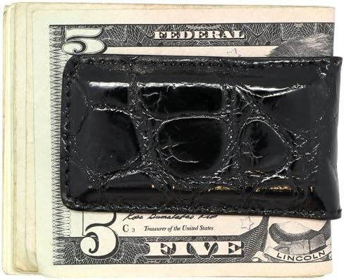 مشبك نقود مغناطيسي من جلد التمساح الأصلي من شركة Real Leather Creations - مباشرة من المصنع الأمريكي - مغناطيس قوي محمي - حامل نقود - صنع في الولايات المتحدة الأمريكية FBA498 in Kuwait
