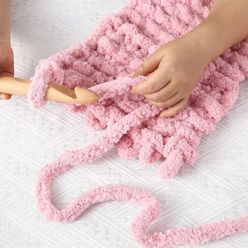 Chunky Yarn for Hand Knitting 8 Pack, Jumbo Chunky Chenille Yarn for Hand Knitting,Chunky Chenille Yarn for Crocheting (Cherry Blossom) in Saudi Arabia