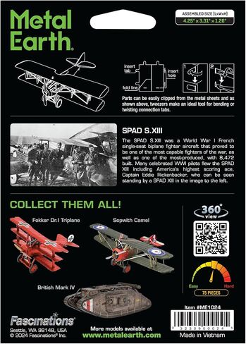 مجموعة نماذج معدنية ثلاثية الأبعاد من Metal Earth SPAD S.XIII ثلاثية الأبعاد in Saudi Arabia