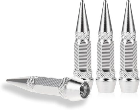 4 Packs Universal Aluminium Alloy Dustproof Tire Valve Stem Covers, Spiked Shape Tire Valve Stem Caps, Heavy Duty Tire Dustproof Valve Stem Covers, Valve Stem Caps for Cars, Trucks, Motorcycles, Bikes in Saudi Arabia