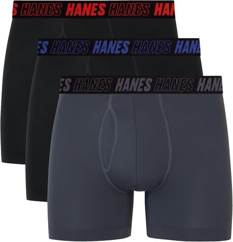 ملابس داخلية قصيرة للأداء من Hanes للرجال، حقيبة دعم كاملة، عادية، جذع، وساق طويلة، 3 عبوات in Kuwait