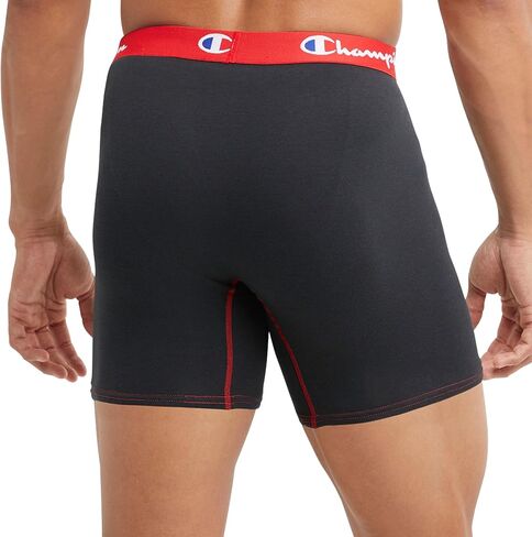 Champion Men's Underwear Boxer Briefs, Total Support Pouch, Cotton Stretch, 3-Pack in Saudi Arabia