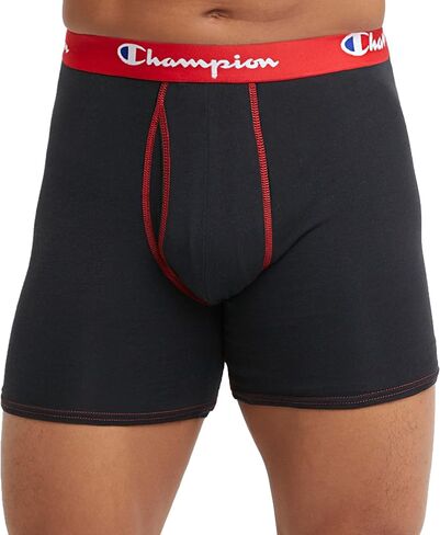 Champion Men's Underwear Boxer Briefs, Total Support Pouch, Cotton Stretch, 3-Pack in Saudi Arabia