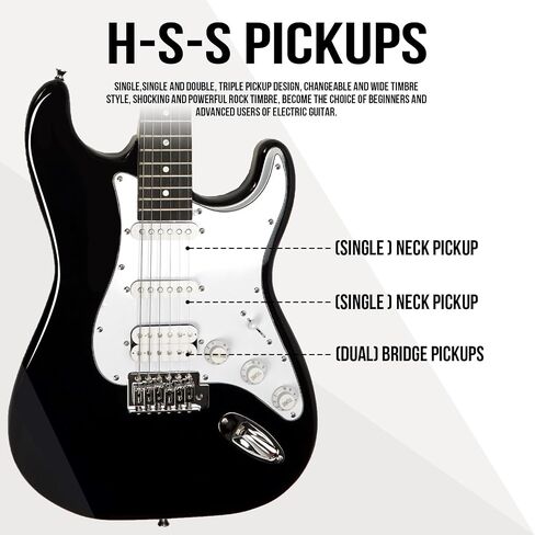 Soulmate Electric Guitar 39 Inch Full Size Beginner Electric Guitar Kit Solid Body Electric Guitar with 15w Amp, Capo, Shoulder Strap, String, Cable,Digital Tuner, Picks,Bag(39" Right Handed, Green) in Saudi Arabia