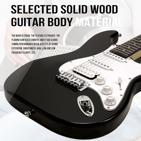 Soulmate Electric Guitar 39 Inch Full Size Beginner Electric Guitar Kit Solid Body Electric Guitar with 15w Amp, Capo, Shoulder Strap, String, Cable,Digital Tuner, Picks,Bag(39" Right Handed, Green) in Saudi Arabia