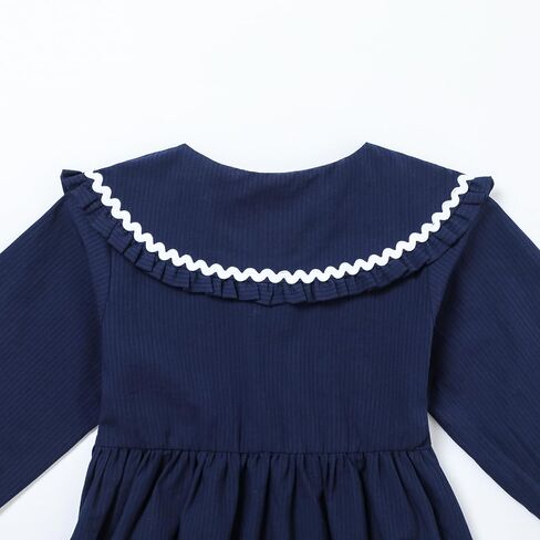 HILEELANG Toddler Girls Long Sleeve Dress Fall Autuman Cotton Casual Floal Jersey Shirt Dresses in Saudi Arabia