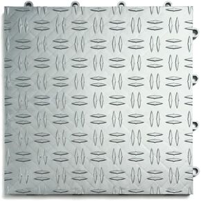 Big Floors GarageTrac Diamond, Durable Copolymer Interlocking Modular Non-Slip Garage Flooring Tile (48 Pack), Black