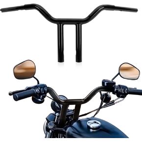 PSLER T-Bar Handlebar Drag Bar - 1-1/4'' Diameter Rise for 1996-2024 Dyna Softail Sportster 883 1200 XL 14''
