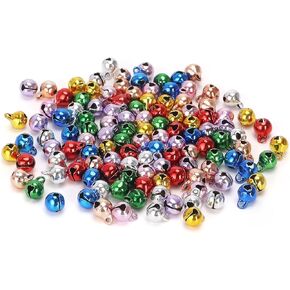 1/4 Inch Jingle Bells Small Bell Mini Bells, Tiny Crafts Bells, DIY for Christmas Home Making Ornaments Wreath Pet Decorations Bracelet Anklets Necklace Knitting Jewelry Making 120 Pcs, Colorful