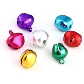 Micro Jingle Bells 100 Pk Miniature 6 mm (0.23 Inch) for Making Ornaments, Mini Wreath - Tiny Gold, Silver or Color Christmas Bell (Mixed Colors)
