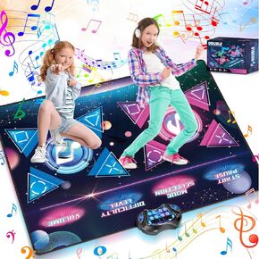 Dance Mat Toys for 3-12 Year Old Girls Boys Kids, Dance Pad with 2-Players & Single Mode, Electronic Dance Mat Game with Light-up 12 Modes Christmas Birthday Gifts for Kid Ages 3 4 5 6 7 8 9 10 11 12