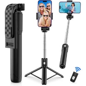 Color Lizard Phone Camera Grip, Phone Tripod Mount with Bluetooth Remote Control, Shift Camera Grip Holder for iPhone14 13 12 11 Samsung, Phone Handle Holder for Selfie Vlog Video Shooting - Black