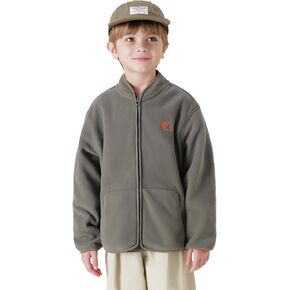 marc & janie Boys Girls Outdoor Full Zip Polar Fleece Jacket Standing Collar Coat Kids Ultralight Outerwear 240929