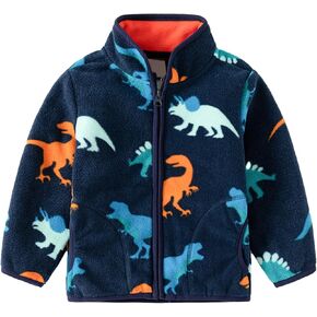 Boys and Toddlers Polar Fleece Jacket Fall Outwear Lightweight Little Kids Long Sleeve Warm Coat Unisex Zip Up