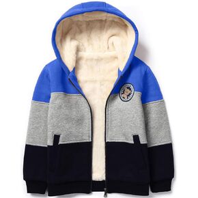 Gihuo Unisex Boy's Girl's Hoodie Sherpa Lined Jacket Zip Up Fleece Hooded Sweatshirt Winter Warm Coat Outerwear 4-12Y in Kuwait