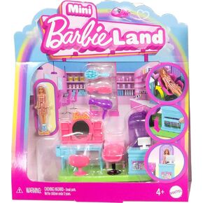 Barbie Mini BarbieLand Collectible Hair Salon Playset with 1.5-Inch Doll, Style Station with Mirror, Shampoo Area and Reception Desk for Storytelling Play