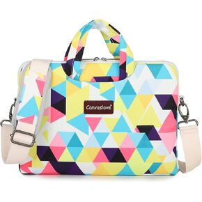 Canvaslove Laptop Shoulder Messenger Bag for MacBook Air Pro 13 inch,MacBook 14 inch and 13.3 Inch-14 inch Laptop (Grey Rose)