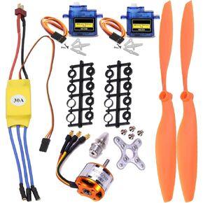 abcGoodefg A2212 1400KV RC Brushless Motor 30A ESC Motor SG90 Micro Servo 8060 Propeller Set for RC Plane Quadcopter Fixed Wing Plane Helicopter Aircraft