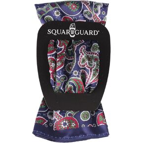 Navy/Red Paisley Pocket Square & Pocket Square Holder, Large