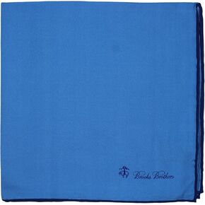 Brooks Brothers Blue Logo Pocket Square