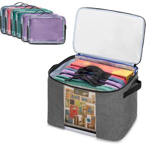 Board Game Storage Bag with 6pcs Zipper Bags, Board Game Organizer and Storage with Cover for Office Supplies, Puzzles, Toys, Building Blocks, Craft Product, Board Game Storage Containers
