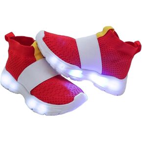 Sonic Light Up Shoes, Sonik Shoes for Boys and Girls with Light up LED Sole, Lightweight and Breathable Sonik Sneakers for Running and Walking, Toddler and Youth Sizes