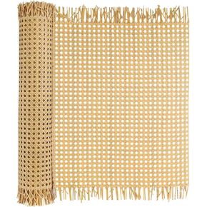 16"x13 FT Plastic Rattan Cane Webbing, Woven Open Mesh Cane Net Roll for DIY Caning Furniture Decor Projects: Chair, Cabinet, Ceiling and Door 16x 157 in (Light Color)