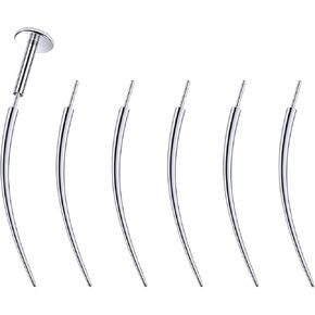 20G 18G 16G 14G ASTM F136 Titanium Piercing Taper Insertion Pin for Threadless Septum Nose Lip Rings Labret Tragus Helix Cartilage Rook Earrings Piercing Jewelry Taper Insertion Tool 6Pcs