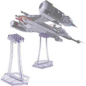 Display Stand for LEGO 75292 75315 75300 TIE Fighter, 75325 Mandalorian N-1 Starfighter Kit, for Plane Building Brick Toys etc. Angle Display, Plastic Transparent Display Stand only.