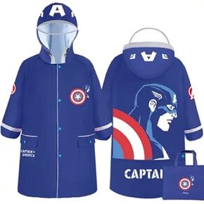 Everyday Delights Captain America Hooded Raincoat Rain Jacket Poncho Outwear for Boys Toddlers Kids Children Oxford Cloth