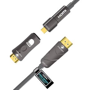 كابل HDMI من الألياف الضوئية (HDMI 2.0، 18 جيجابت في الثانية)، كابل Kimtabo HDMI إلى HDMI وMicro HDMI إلى HDMI طويل في الحائط 100 قدم، سرعة فائقة 4K 60 هرتز 444، HD، HDR10، ARC، ثلاثي الأبعاد، نحيف للكمبيوتر المحمول، الكاميرا، PS4، جهاز عرض، تلفزيون in Kuwait