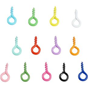 500 Pcs 4 x 8mm Small Screw Eye Pins Mini Eye Hooks Small Eyelet Screws Colorful Metal Eye Pins Screw Threaded Clasps for Jewelry Making