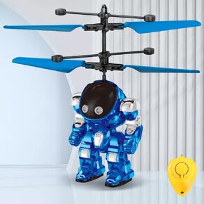 Flying Toys for Boys, Drones Toys for Ages 8-13 USB Charging, Induction Helicopter Hand Controlled with LED Light, Flying Orb Ball Indoor Outdoor Boys Girls Gifts 6-8 9 10 11 12+ Years Old - Blue