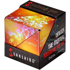 SHASHIBO Shape Shifting Box - Award-Winning, Patented Fidget Cube w/ 36 Rare Earth Magnets - Transforms Into Over 70 Shapes, Download Fun in Motion Toys Mobile App (Holographic - Vapor)